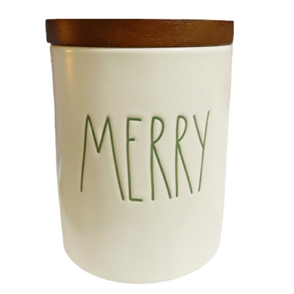 Rae Dunn Other - NEW Rae Dunn MERRY Christmas Container with Wooden Lid